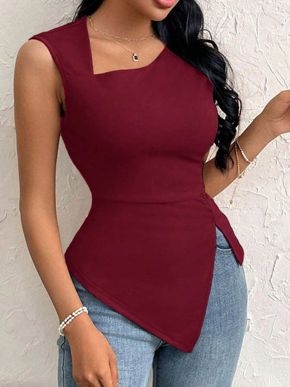 Trendsi Slit Asymmetrical Tank Top