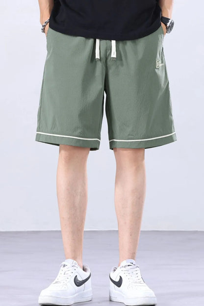 Men's Plus Size Relaxed Fit Drawstring Shorts with Contrast Trim Easy Apparels