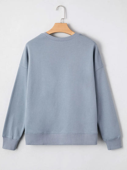 Trendsi Game Day Checkered Oversized Sweatshirt