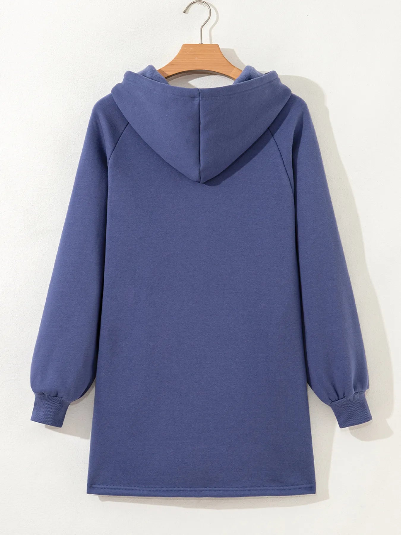 Trendsi Fleece Lined Adjustable Drawstring Oversize Tunic Hoodie