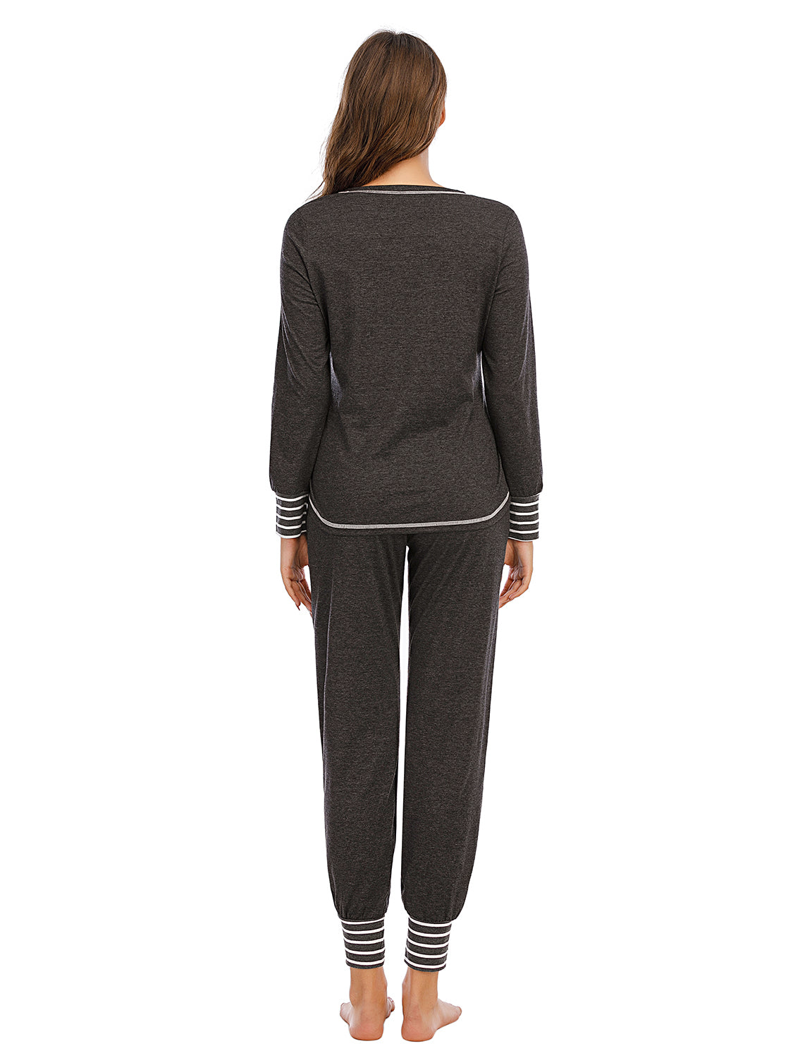 Round Neck Top and Pants Lounge Set Easy Apparels