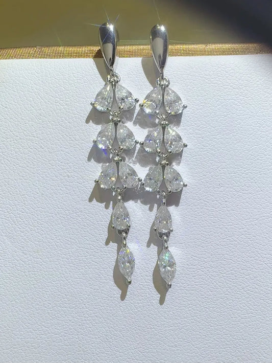 6 Carat Moissanite 925 Sterling Silver Bar Earrings Easy Apparels