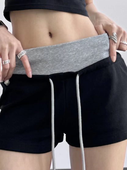 Drawstring Shorts with Contrast Waistband Easy Apparels
