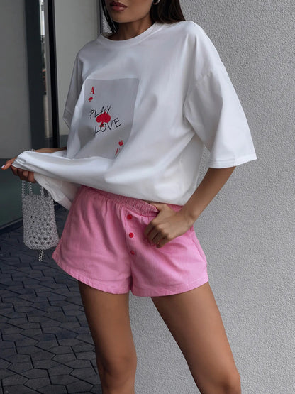 Trendsi Graphic Round Neck Half Sleeve T-Shirt