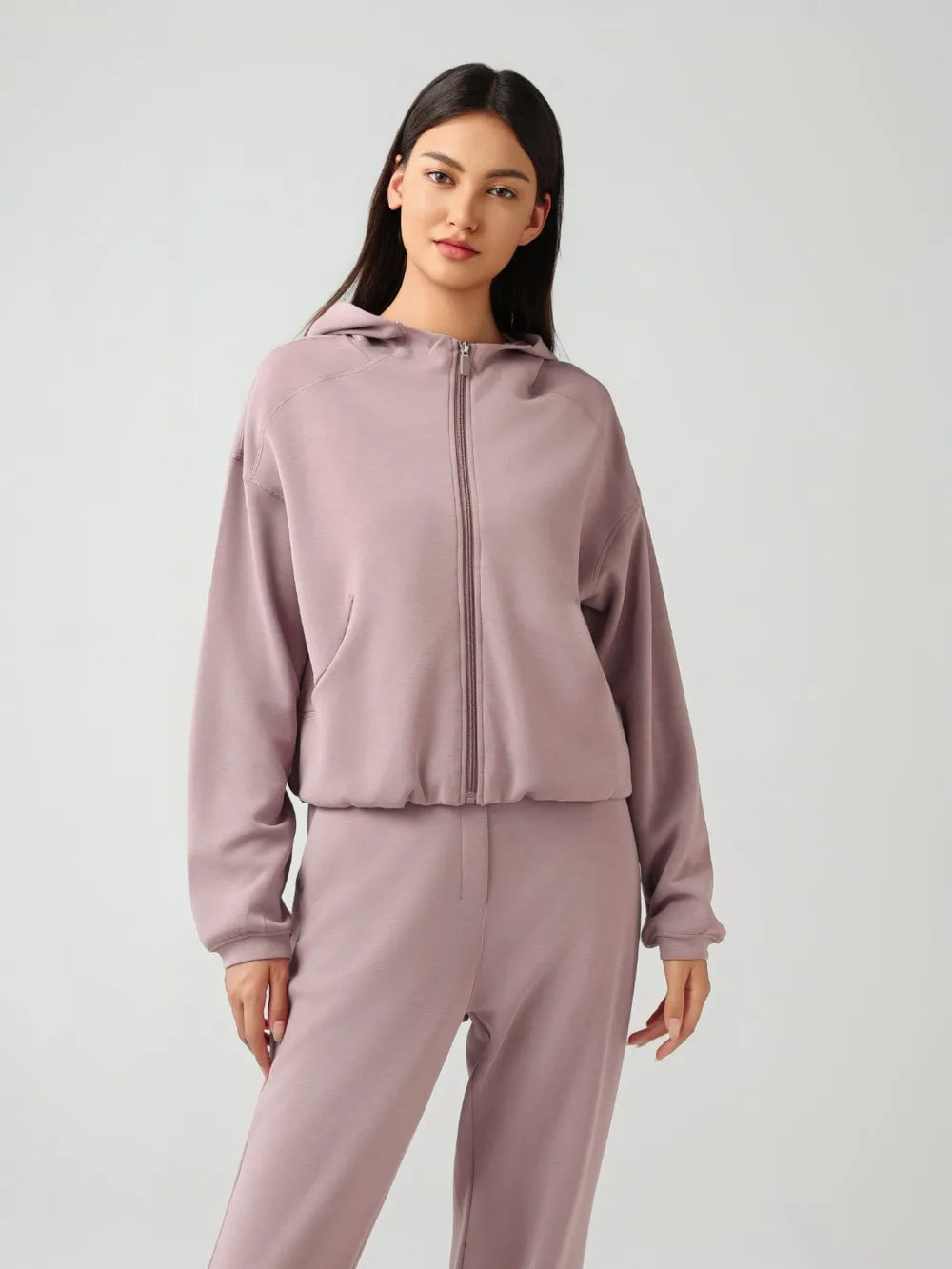 Millennia Zip Up Dropped Shouder Active Hooded Easy Apparels