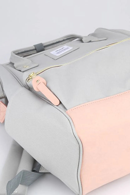 Himawari Contrast Waterproof Canvas Backpack Bag with Side Pockets Easy Apparels