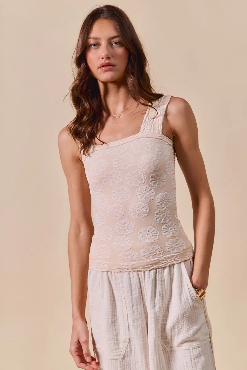 Trendsi SO ME Two Tone Floral Seamless Tank Top