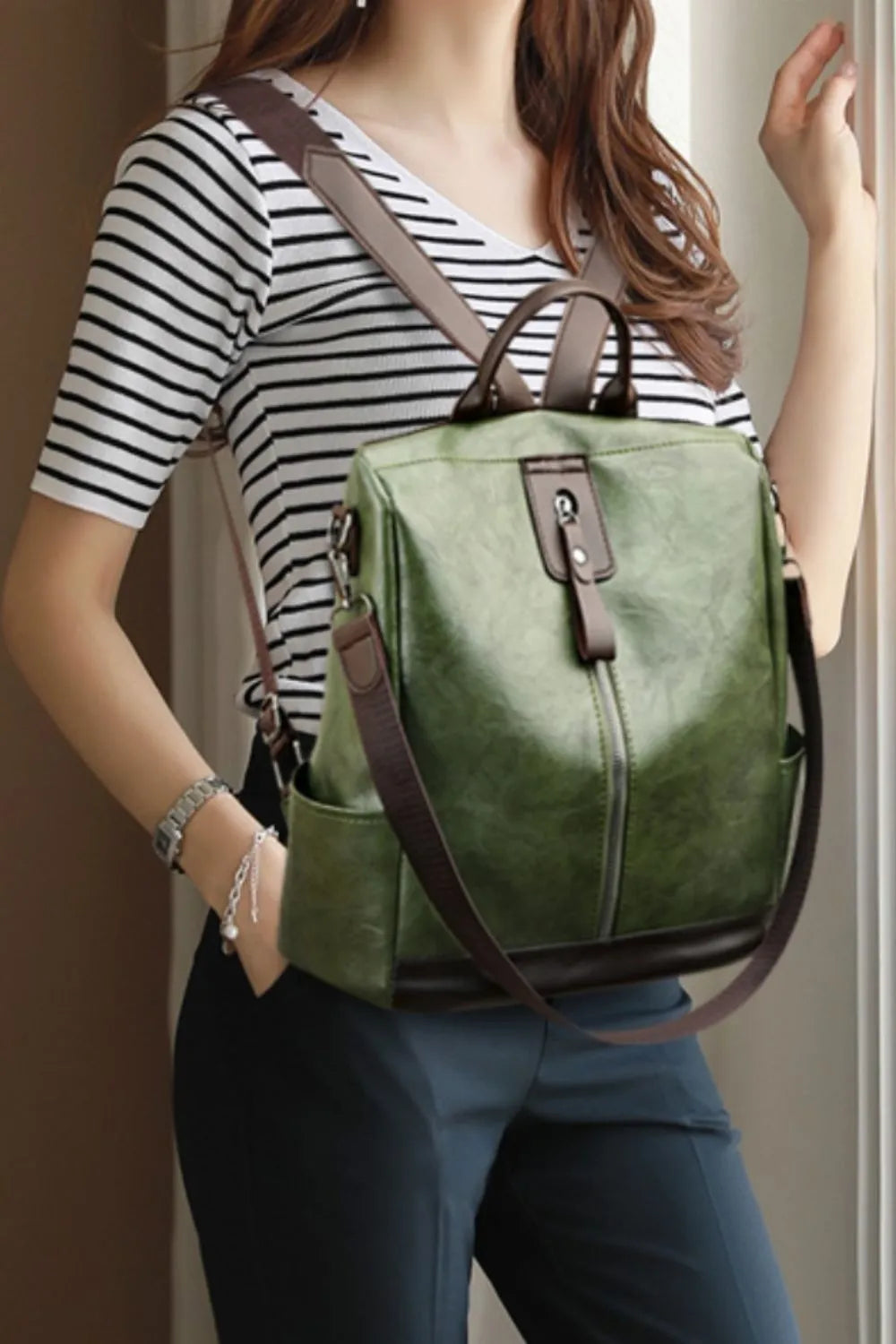 PU Leather Large Backpack Bag Easy Apparels