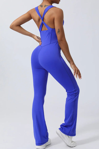 Crisscross Wide Strap Sleeveless Jumpsuit Easy Apparels
