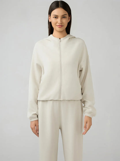 Millennia Zip Up Dropped Shouder Active Hooded Easy Apparels