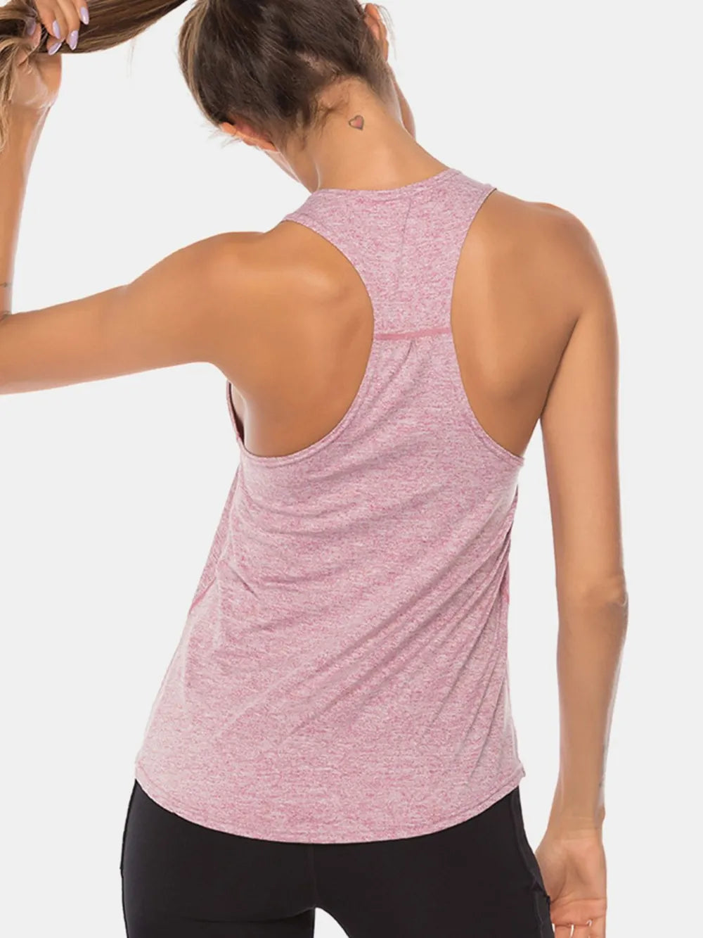 Full Size Scoop Neck Wide Strap Active Tank Easy Apparels