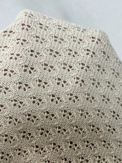 Openwork Button Up Top and Skirt Sweater Set Easy Apparels