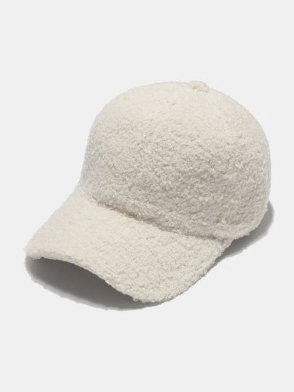 Sherpa Solid Color Baseball Cap Ivory One Size Easy Apparels
