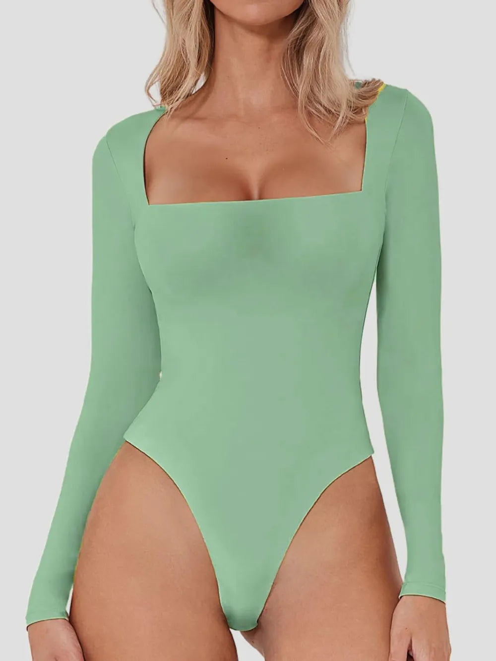 Trendsi Square Neck Long Sleeve Bodysuit