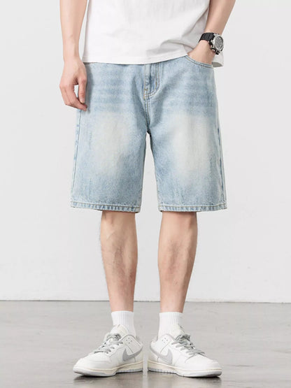 Men's Washed Relaxed Fit Denim Shorts Easy Apparels
