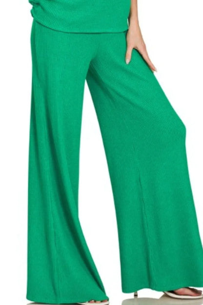 Zenana Sweater Mock Neck Top & Long Pants Set Easy Apparels
