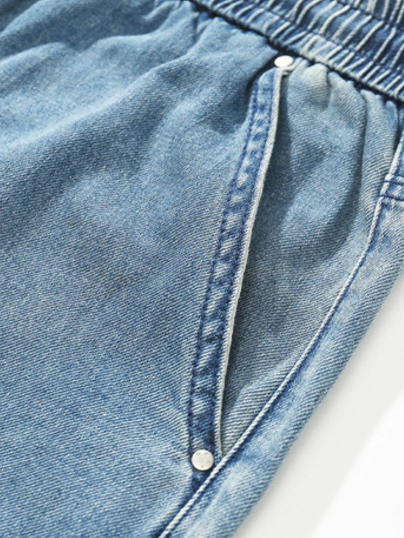 Men's Plus Size Drawstring Denim Shorts Easy Apparels