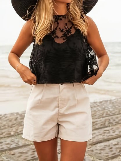 Trendsi Lace Tie Back Tank