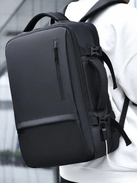 Multi-Pockets Adjustable Straps Backpack Bag Black One Size Easy Apparels