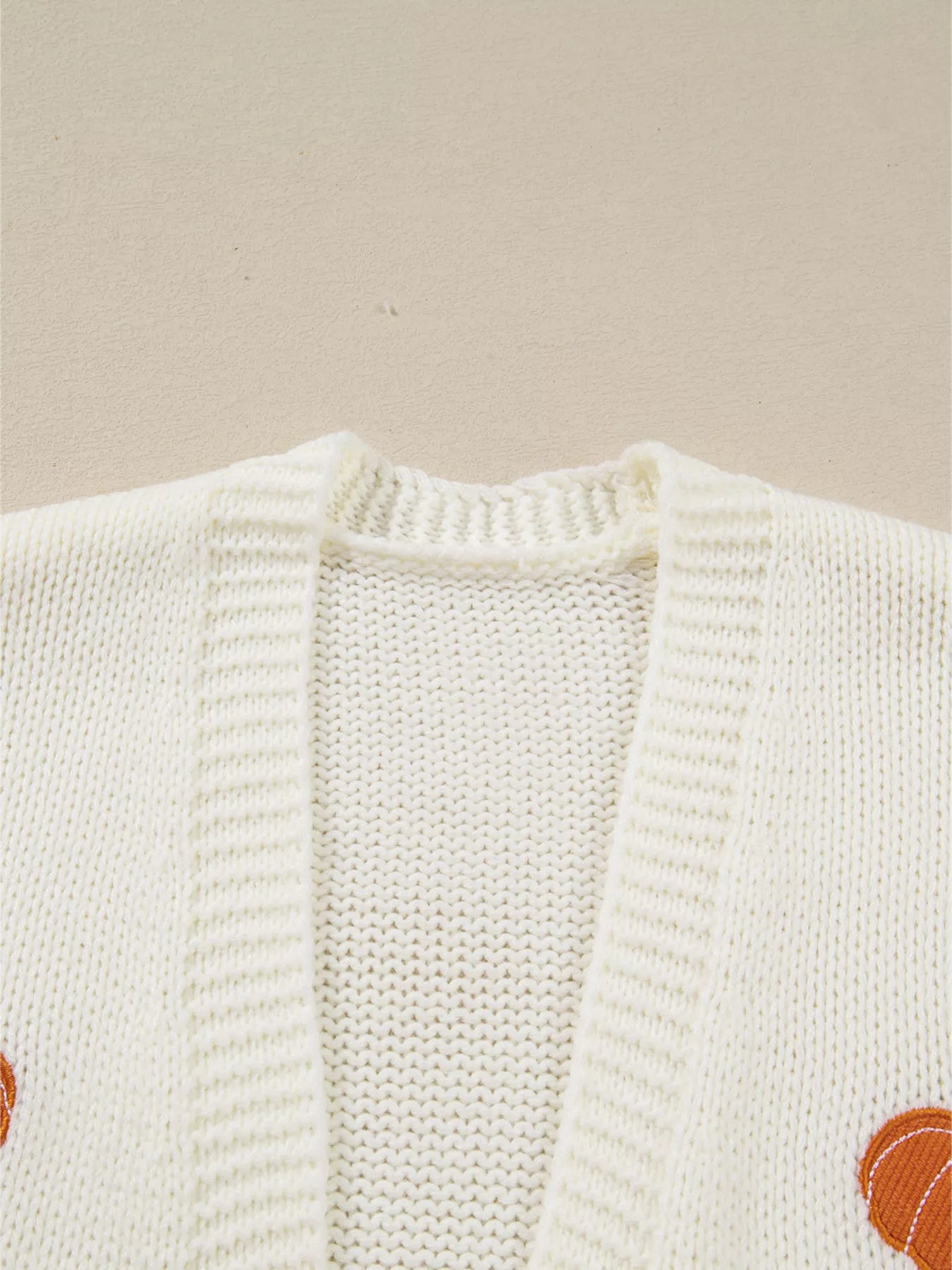 Halloween Pumpkin Embroidered Knit Cardigan Easy Apparels