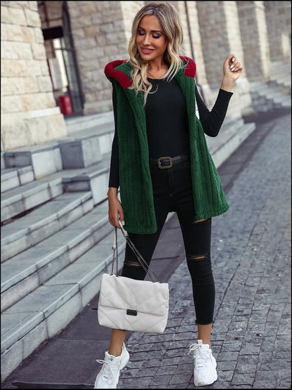 Santa Open Front Hooded Vest Coat Easy Apparels