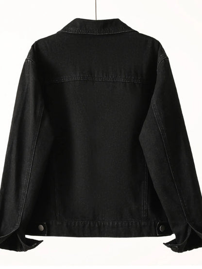 Button Up Long Sleeve Denim Jacket Easy Apparels