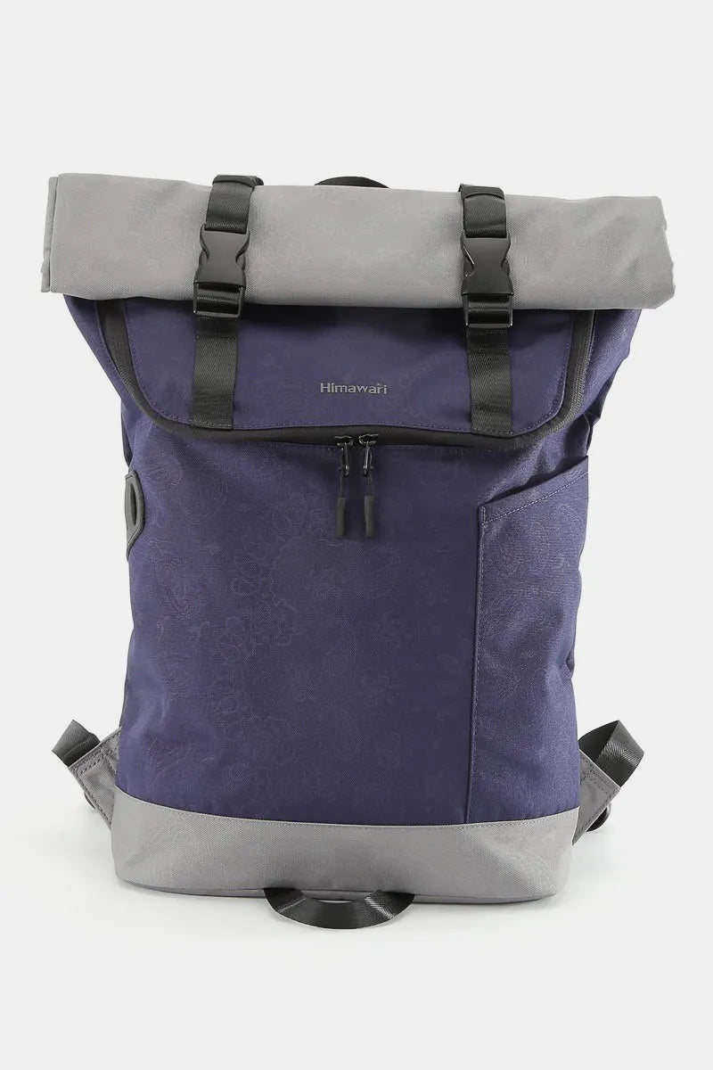 Himawari Contrast Waterproof Canvas Backpack Bag Gray One Size Easy Apparels