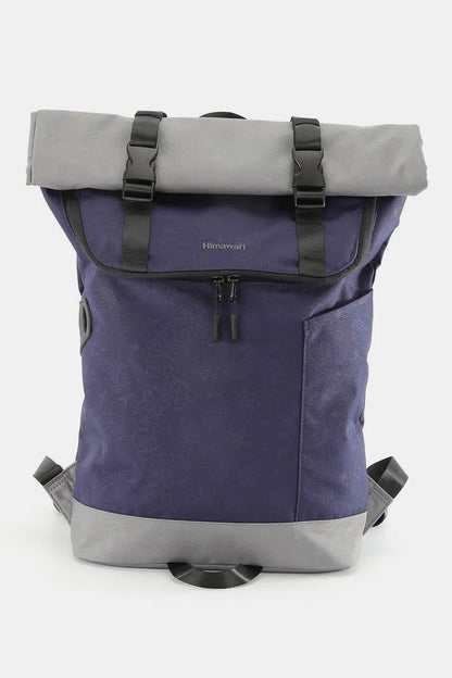 Himawari Contrast Waterproof Canvas Backpack Bag Gray One Size Easy Apparels