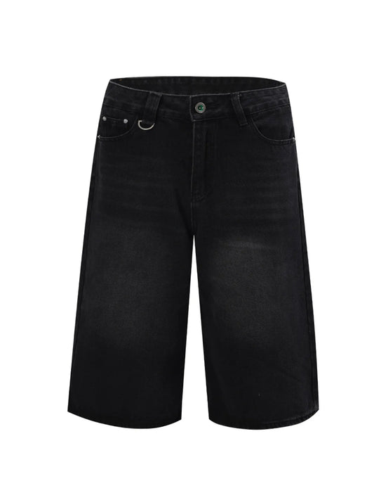 Men's Washed Denim Shorts Black Easy Apparels