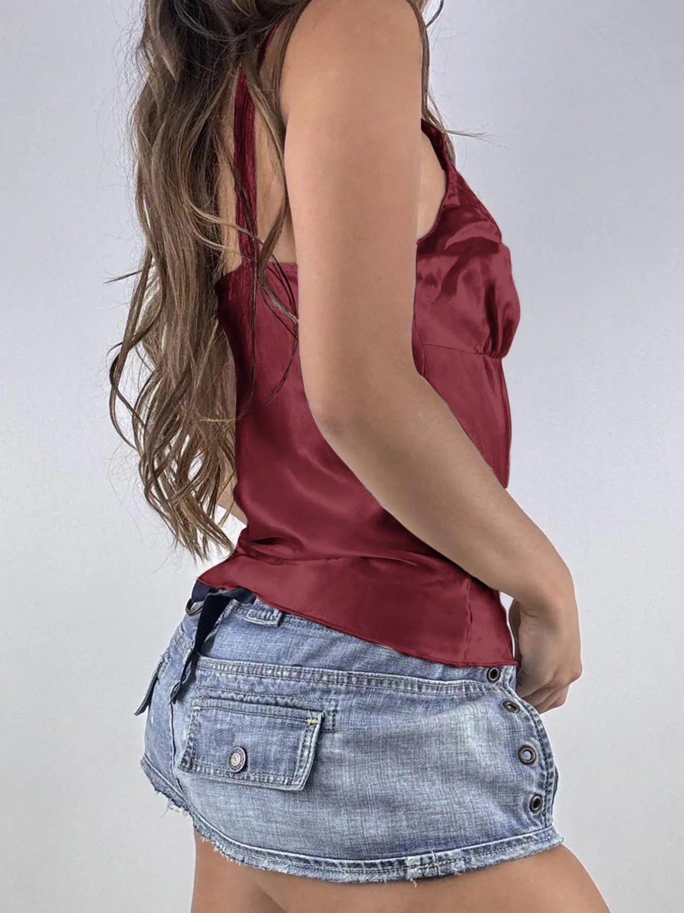 Trendsi Lace Trim V-Neck Cami Top