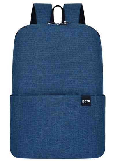 Solid Color Nylon Backpack Bag Dark Blue One Size Easy Apparels