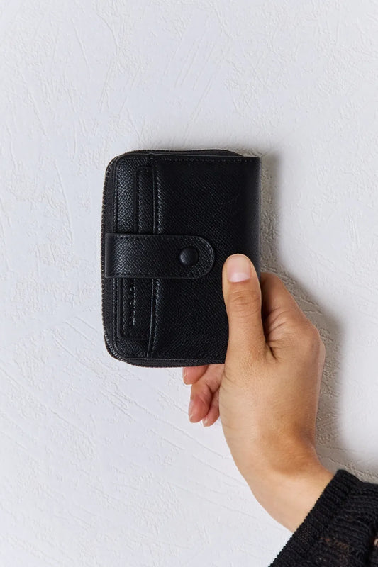 David Jones PU Leather Mini Wallet BLACK One Size Easy Apparels