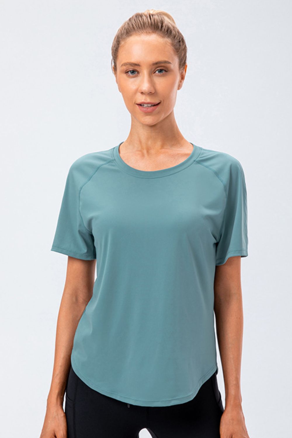 Round Neck Raglan Sleeve Active Tee Easy Apparels