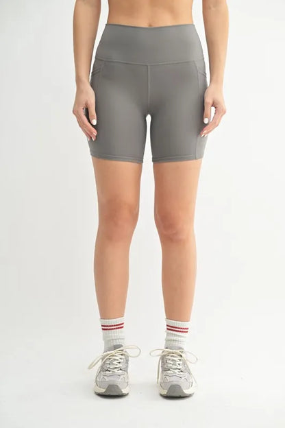 MONO B Venice Cloud Light Sculpt Biker Shorts NEW PEWTER Easy Apparels