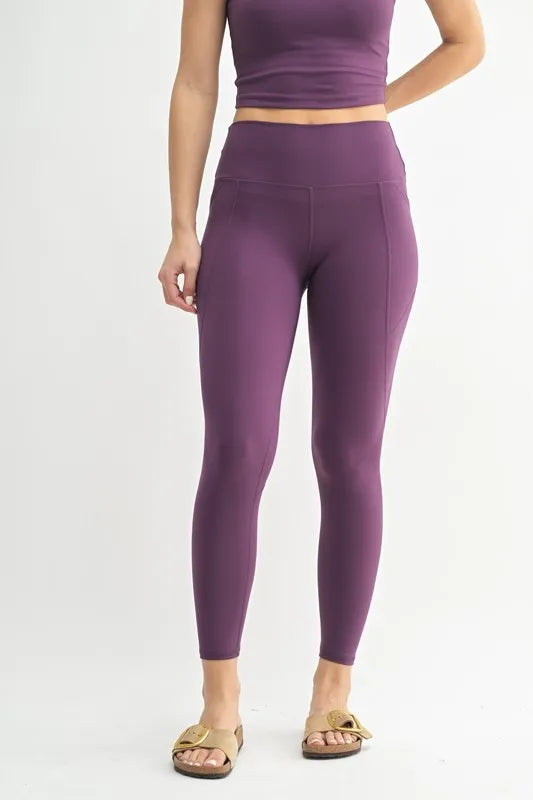 MONO B Venice Cloud Light Sculpt High-Waisted Leggings MERLOT Easy Apparels