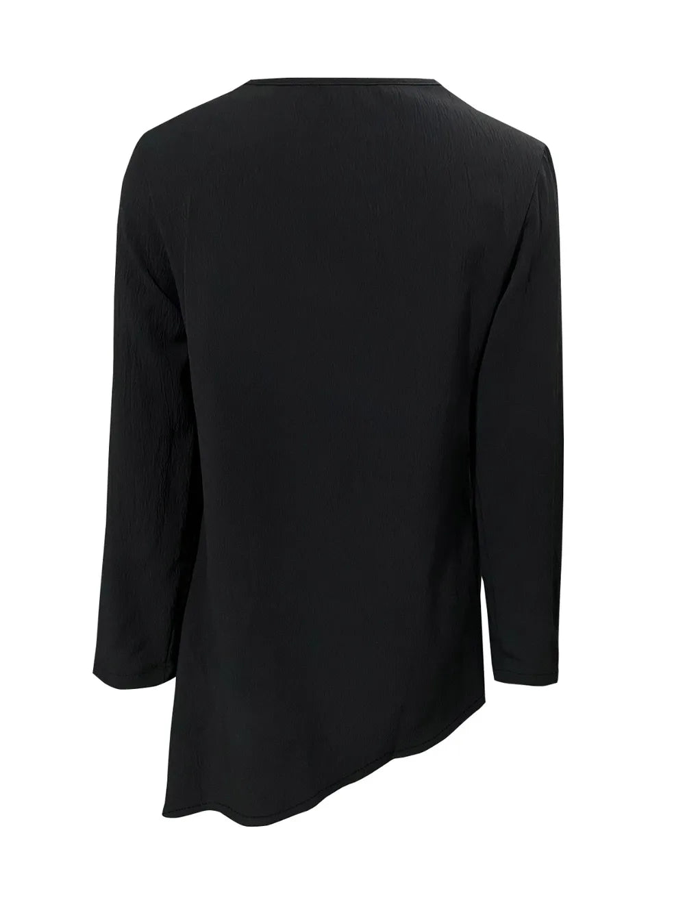 Trendsi Asymmetrical Neck Long Sleeve Blouse