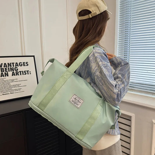 Oxford Cloth Oversize Travel Bag Light Green One Size Easy Apparels