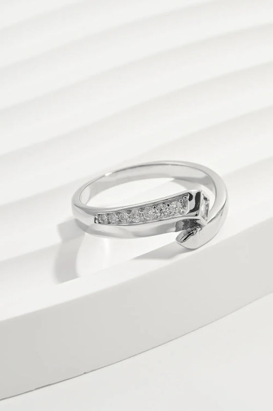 925 Sterling Silver Inlaid Zircon Ring Silver Easy Apparels