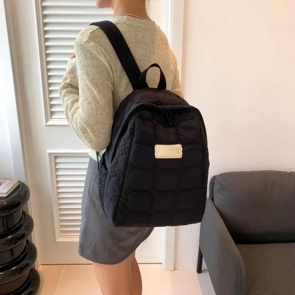 Quilted Polyester Backpack Bag Easy Apparels