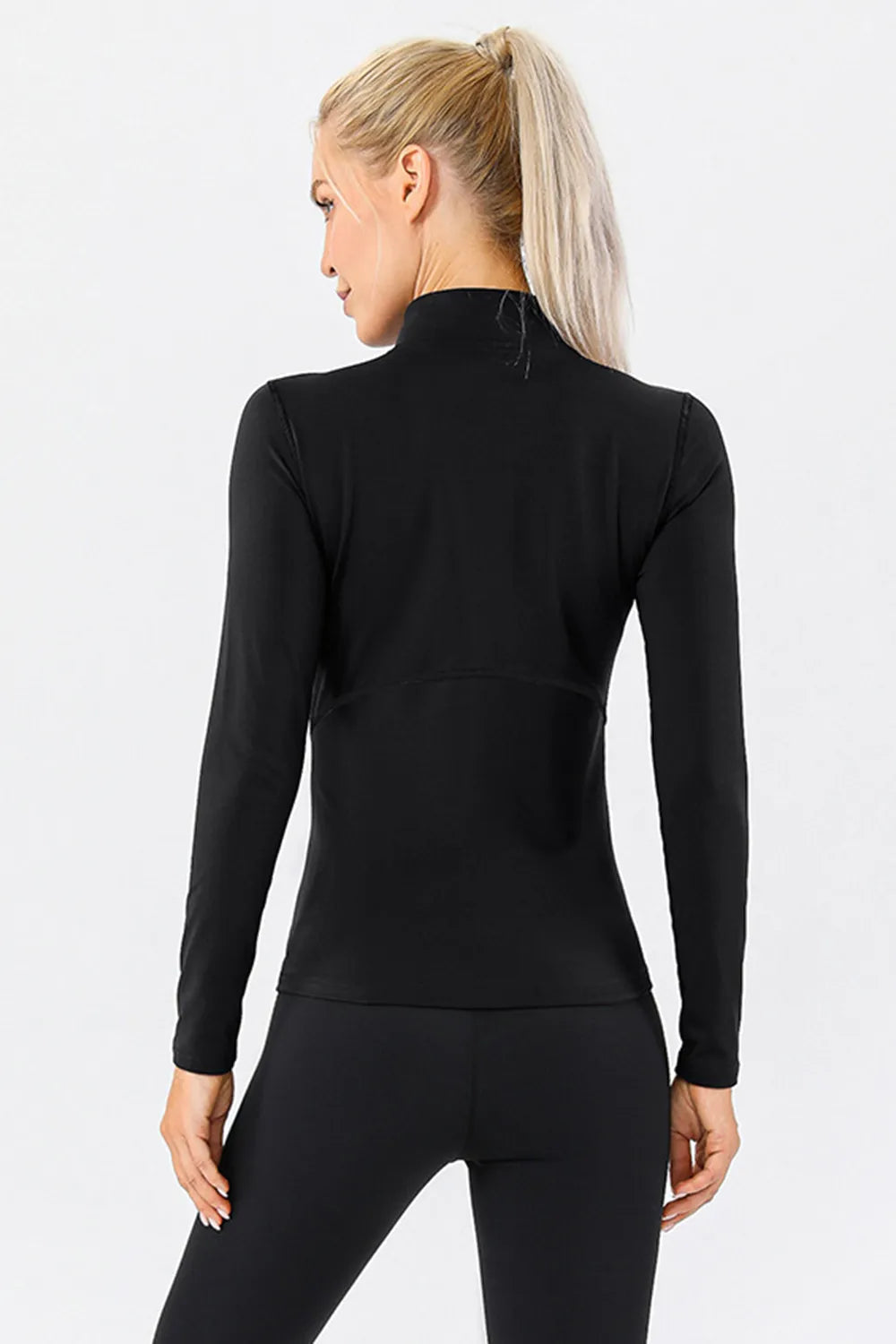 Mock Neck Quarter Zip Active T-Shirt Easy Apparels