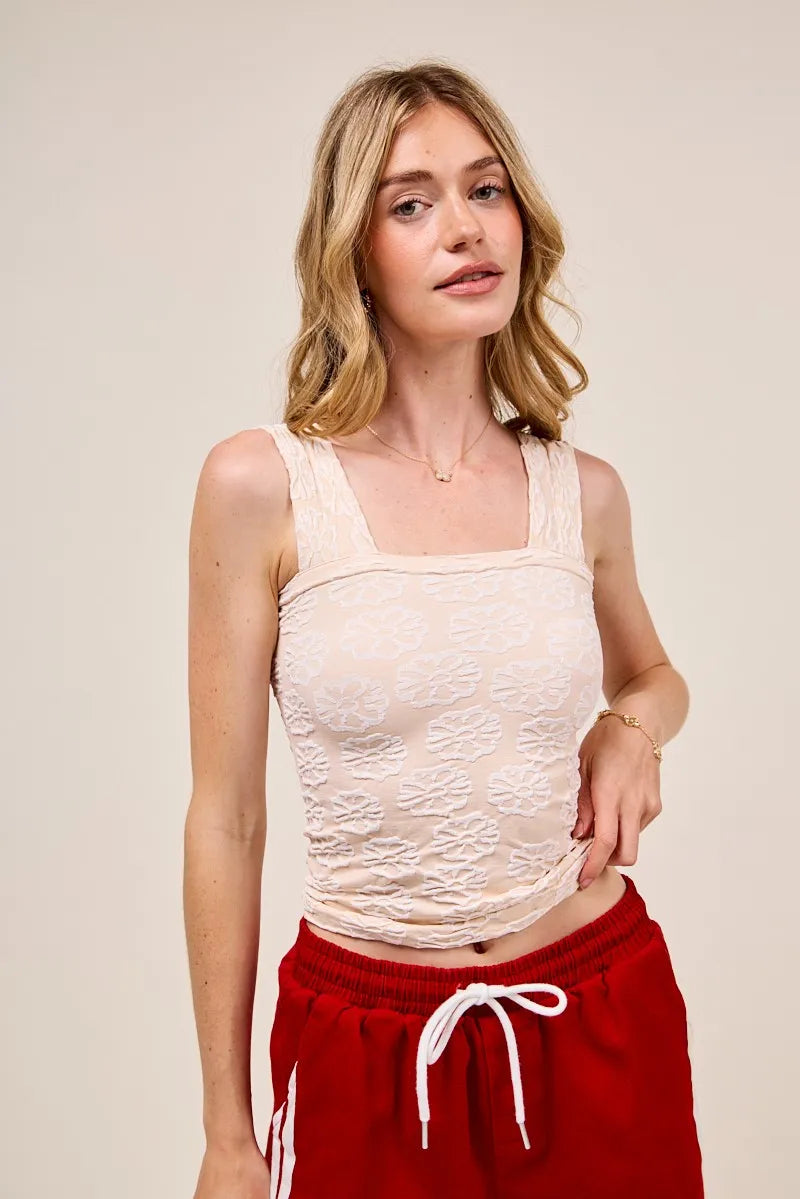 Trendsi SO ME Two Tone Floral Seamless Tank Top