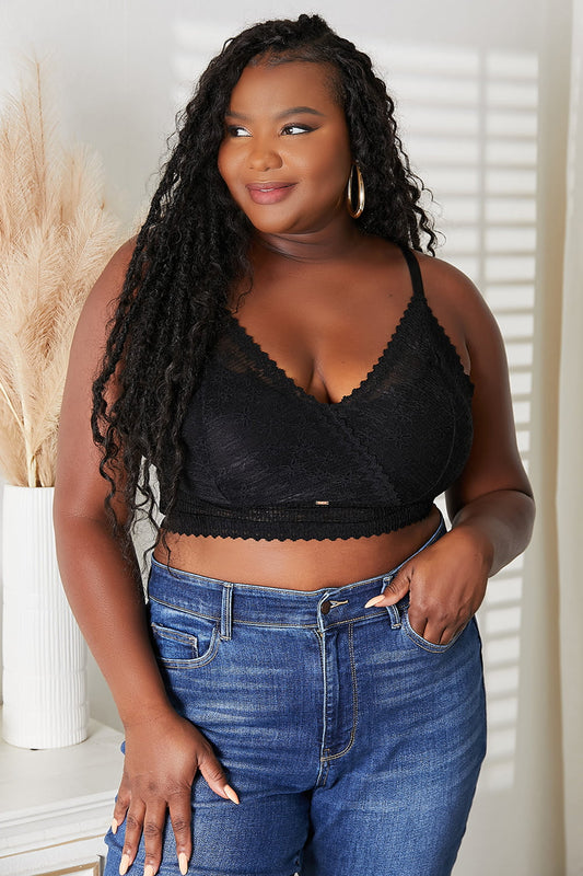 JadyK Skye Full Size Lace Bralette Black Easy Apparels