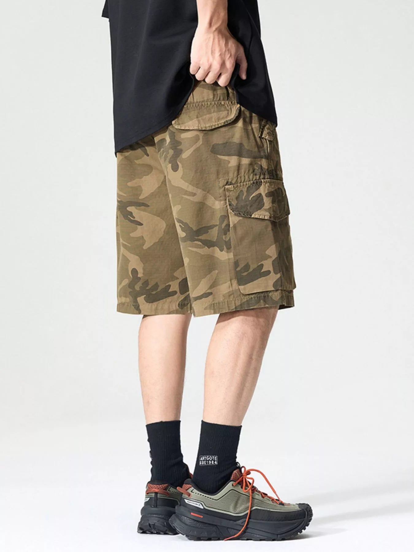 Men's Full Size Drawstring Cargo Shorts Plus Size Easy Apparels