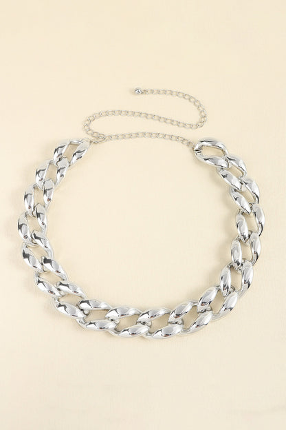 1.2" Width Acrylic Curb Chain Belt Easy Apparels