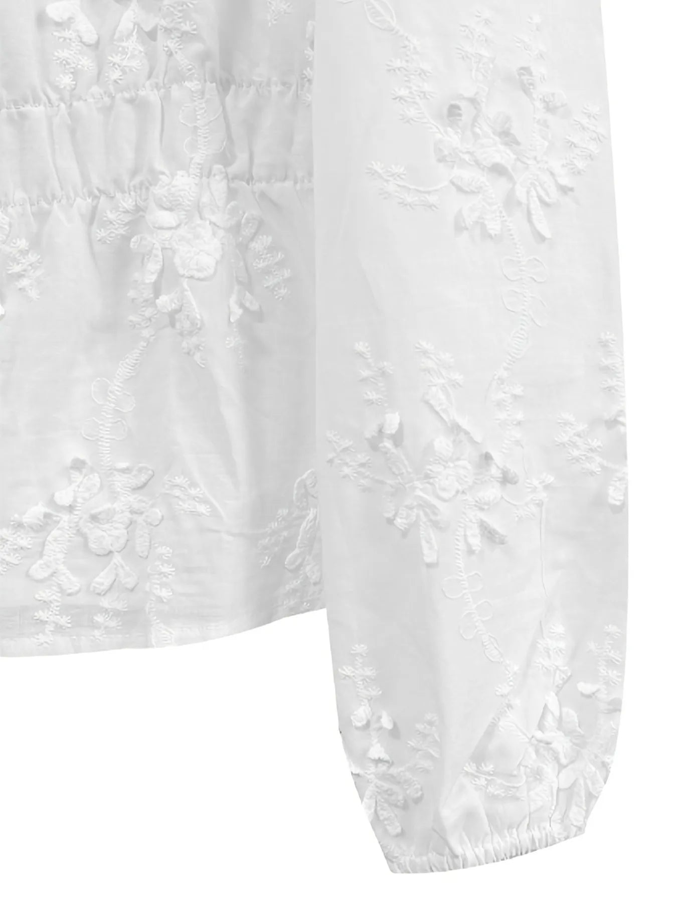 Trendsi Lace Detail Button Up Shirt
