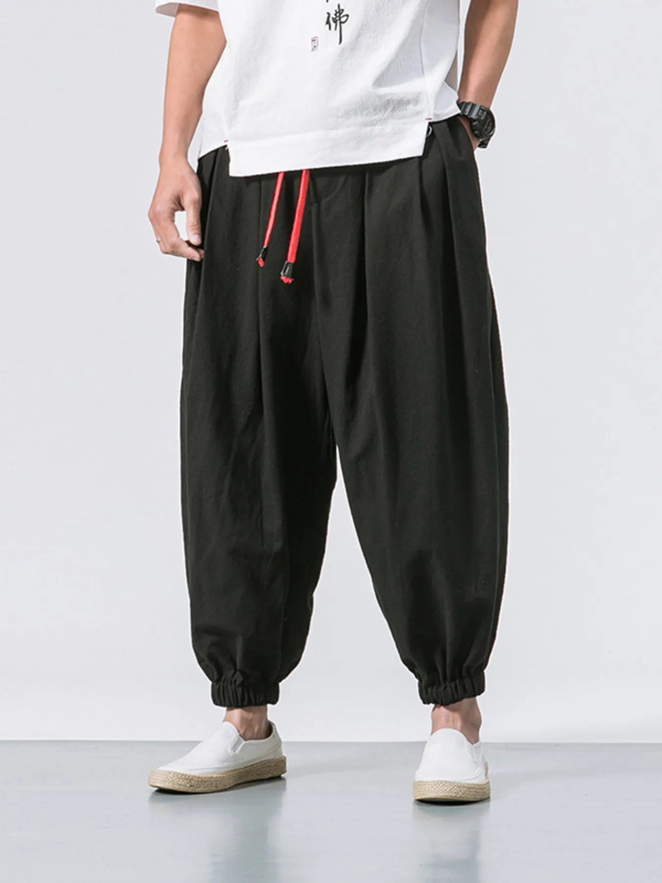 Men's Plus Size Casual Drawstring Joggers Noirnoir Easy Apparels