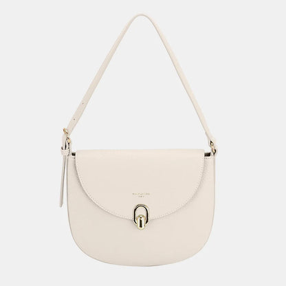David Jones Metal Buckle Shoulder Bag Ivory One Size Easy Apparels
