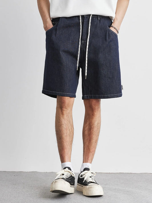 Men's Plus Size Pocketed Denim Shorts Blue Easy Apparels