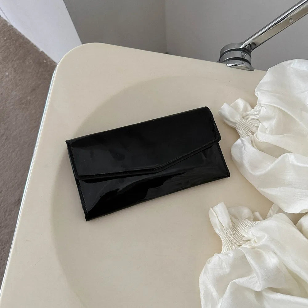 PU Leather Small Wallet Black One Size Easy Apparels