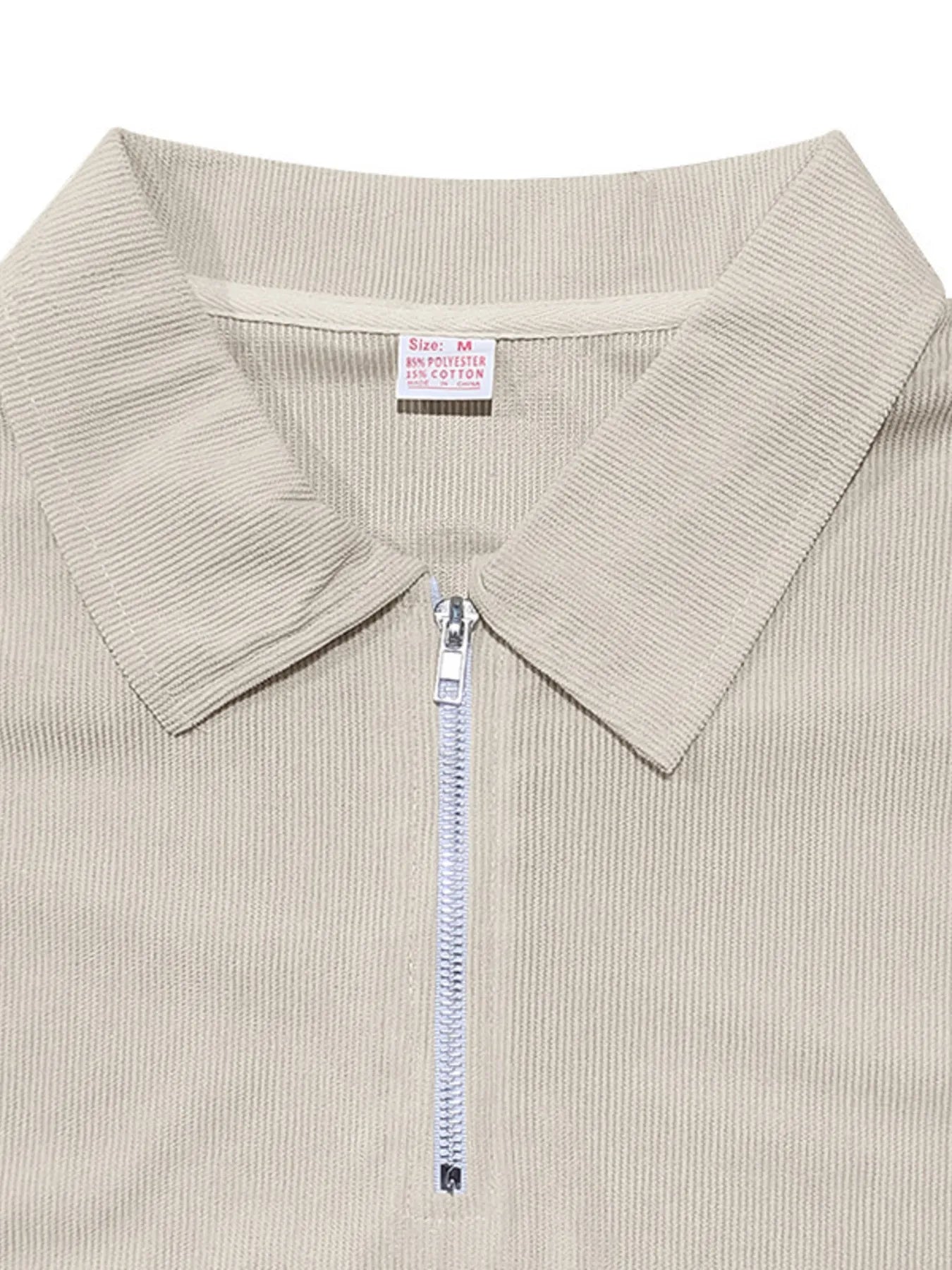 Men's Full Size Quarter Zip Short Sleeve Polo and Pants Set Plus Size Easy Apparels